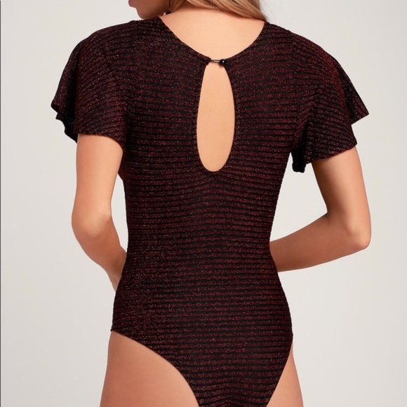 I. Madeline Bodysuit Lulu’s Red Striped Sparkly - Picture 3 of 8